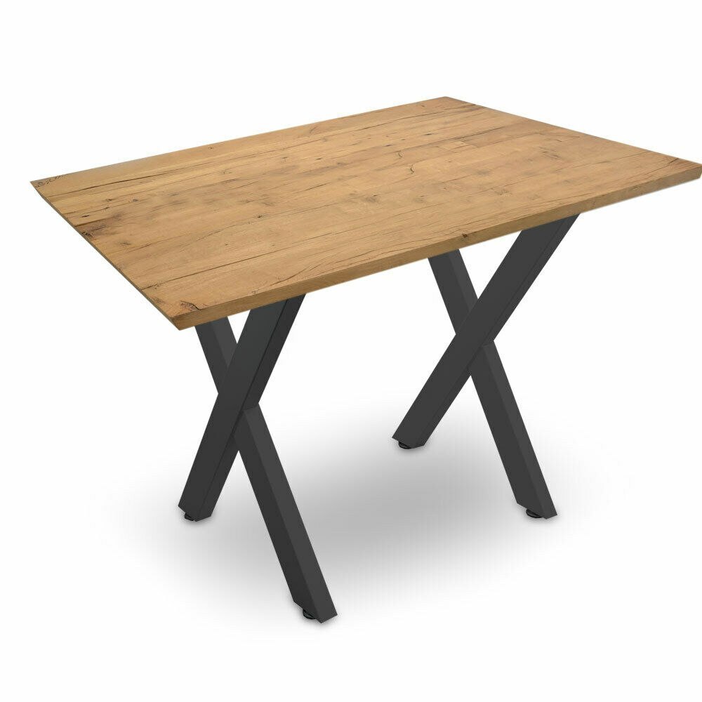 NOHY KE STOLU ČERNÉ UNIVERZÁLNÍ TVAR X OCELOVÉ 60x72 CM SOLIDNÍ M16843